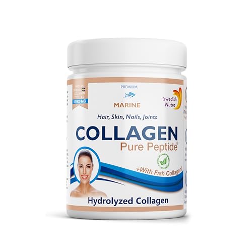 Swedish Nutra Powder Marine Collagen - Pack of 300g, 30 Day Supply | Minimize Fine Lines, Wrinkles & Improve Skin Elasticity | High Absorption Rate Swedish Nutra uk supplements