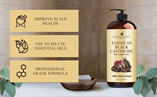 Handcraft Blends Jamaican Black Castor Oil for Hair Growth, Eyelashes and Eyebrows Handcraft Blends uk supplements