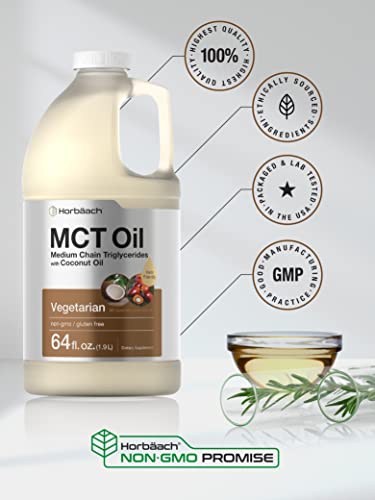 MCT Oil 64 oz | 100% Pure | Blends with Coffee, Tea, Juice and Liquids | Value Size Unflavo Horbäach uk supplements