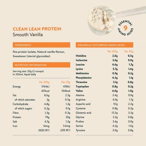 Vegan Protein Powders by Nuzest - Clean Lean Protein - Smooth Vanilla - Plant Based Pea Protein Shake Nuzest uk supplements