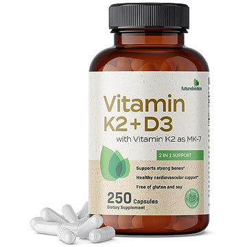 Futurebiotics Vitamin K2 (MK7) with D3 Supplement - Non-GMO Formula - 5000 IU Vitamin Futurebiotics uk supplements