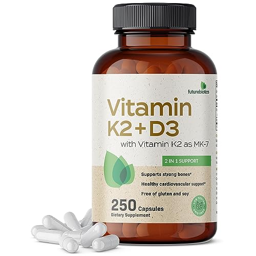 Futurebiotics Vitamin K2 (MK7) with D3 Supplement - Non-GMO Formula - 5000 IU Vitamin Futurebiotics uk supplements