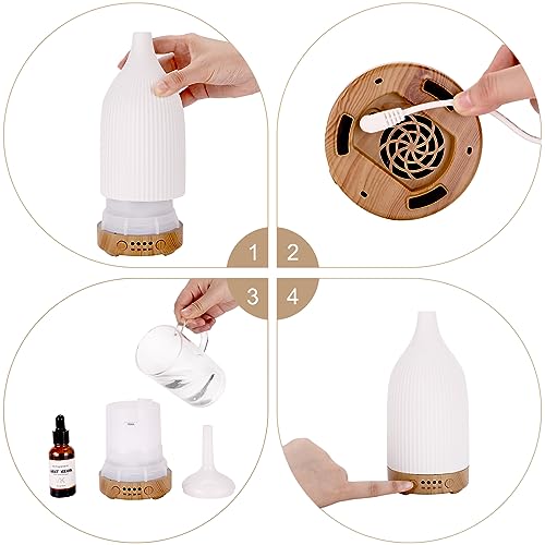 Coolego Ceramic Diffuser, 100ml Essential Oil Diffuser Ultrasonic Cool Mist Aromatherapy Diffuser Coolego uk supplements