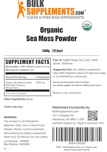 BULKSUPPLEMENTS.COM Organic Irish Sea Moss Powder - Sea Moss Supplement, Irish BULKSUPPLEMENTS.COM uk supplements