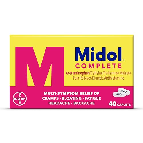 Midol Complete Menstrual Pain Relief Caplets, 40 Count - Provides Cramp, Headache, and Bloating Relief Midol uk supplements
