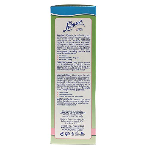 Lemisol Plus, Gentle Daily Feminine Cleanser, Original Refreshing Formula - 8 Oz (Pack of 3) Lemisol uk supplements