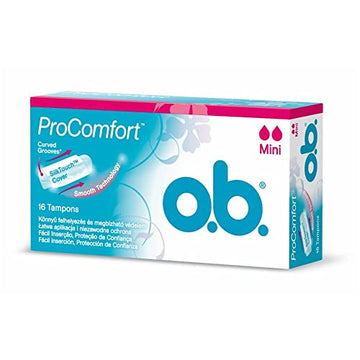 OB O.B. Pro Comfort Mini Tampon 16s -O.B.PRO Comfort Super tampons with Fluid-Lock Grooves o.b. uk supplements