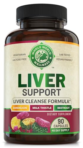 Liver Cleanse Detox & Repair Formula. Liver Support Supplement with Dandelion Root Silymarin WHOLE WORLD WELLNESS uk supplements