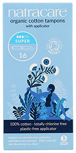 Natracare Organic Cotton Super Tampons with Cardboard Applicator, Plastic Free, Chlorine Free NATRACARE uk supplements