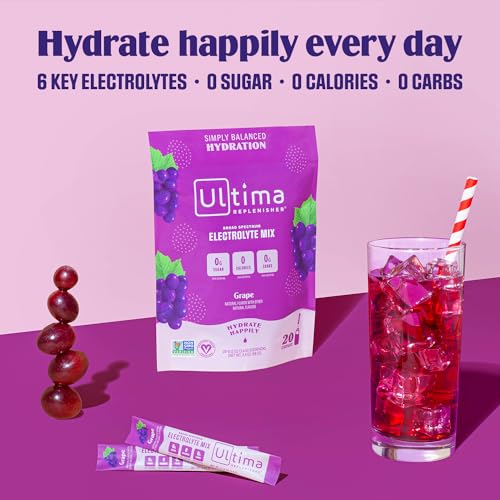 Ultima Replenisher Daily Electrolyte Drink Mix – Grape, 20 Stickpacks – Hydration Packets Ultima Replenisher uk supplements