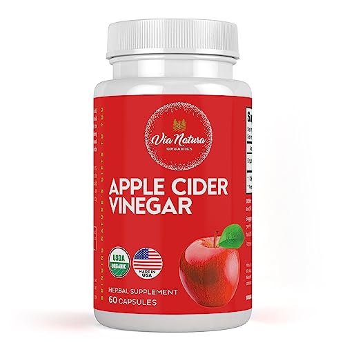 Via Natura Organics Apple Cider Vinegar Capsules 1000mg | Organic Herbal Supplement Via Natura Organics uk supplements