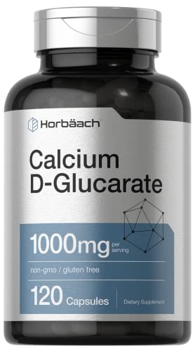 Calcium D-Glucarate 1000mg | 120 Capsules | Non-GMO, Gluten Free Supplement Horbäach uk supplements
