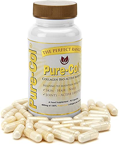 Pure-COL Collagen 90 Capsules 400mg Bio-Active Matrix High Strength Collagen Tablets The Perfect Range uk supplements
