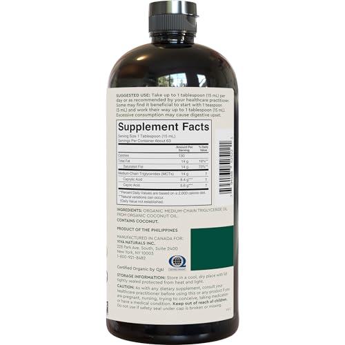 Viva Naturals Organic MCT Oil for Keto Coffee (32 fl oz) - Best MCT Oil Supplement Viva Naturals uk supplements