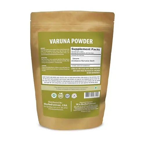 HerbsForever Varuna Powder – Crataeva Nurvala – Prostate Health – Support Prostatic, Kidneys, Gall Bladder and Urinary Tract Health – Non GMO, Organic, Vegan – 454 GMS Herbsforever uk supplements