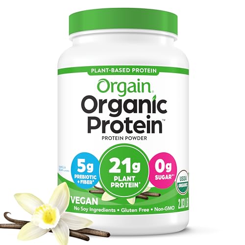 Orgain Organic Vegan Protein Powder, Vanilla Bean - 21g Plant Based Protein, Gluten Free Orgain uk supplements