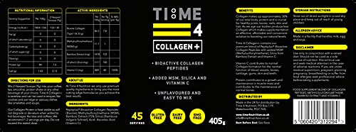 Time 4 Collagen + 45 Servings – Pure Hydrolysed Collagen Powder for Women & Men Time 4 Nutrition uk supplements