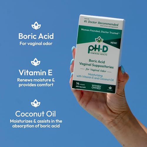 pH-D Feminine Health - Boric Acid Moisturizing Suppository - Woman Owned - for Vaginal Odor pH-D Feminine Health Support uk supplements