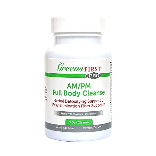 Greens First Full Body AM/PM Cleanse, 20 Veggie Capsules – Supplement for Natural Detox Greens First uk supplements