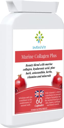 InfiniVit Marine Collagen Plus Blend Capsules - Hair Growth Enhancer with Enriched Vitamin C and Vitamin E InfiniVit uk supplements