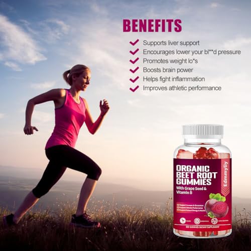 Organic Beet Root Gummies 1500mg for Men Women Beet Root for Athletic, Performance Edmmyliy uk supplements