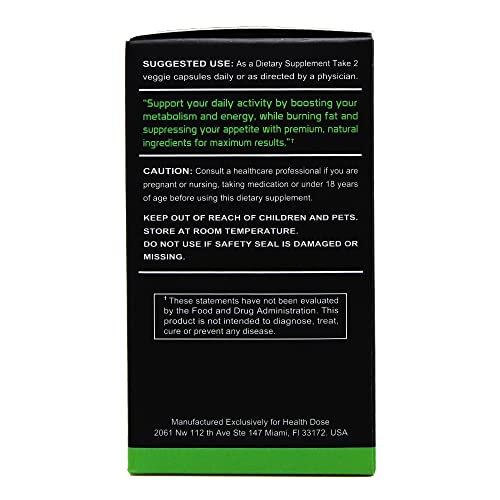 Health Dose Fat Burner AM. Weight Control & Metabolism Boost. For Active Lifestyles. Health Dose uk supplements