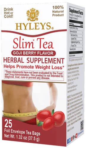 Hyleys Slim Tea Goji Berry Flavor - Weight Loss Herbal Supplement Cleanse and Detox Hyleys Tea uk supplements