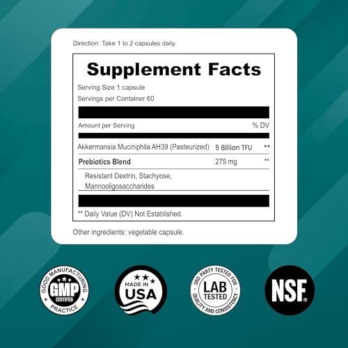 Akkermansia Muciniphila Probiotics for Digestive Health - 5 Billion TFU Akkermansia Probiotic UpNourish uk supplements