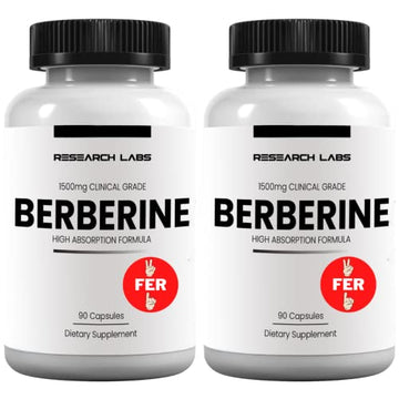 Research Labs 2 Fer 1 Ad - 1500mg Clinical Grade Berberine High Absorption Formula Research Labs uk supplements