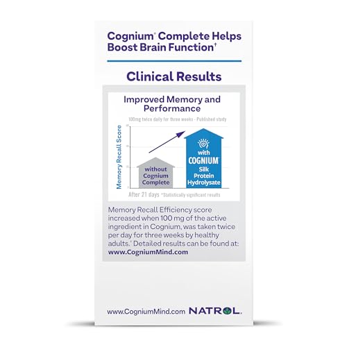 Natrol Cognium Complete, Dietary Supplement for Brain Health, Brain Health Supplements for Adults, 60 Capsules, 30 Day Supply Natrol uk supplements