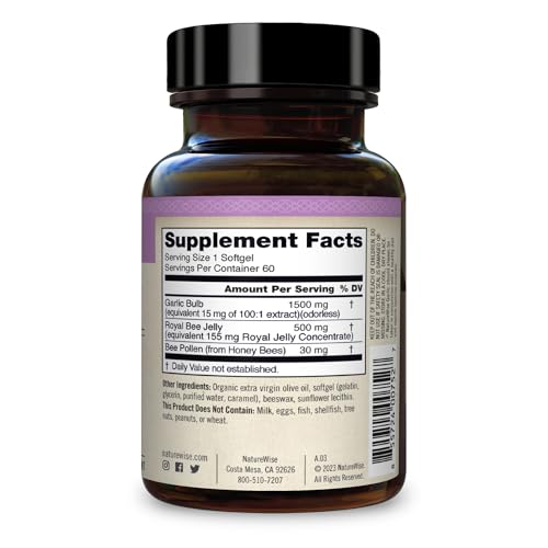NatureWise Garlic Odorless Softgels 1500mg Support Teeth & Immune System Health NatureWise uk supplements