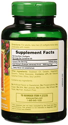 Puritan's Pride Triple Strength Acai 3000 MG, 120 Count Puritan's Pride uk supplements