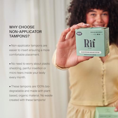 Rif Care Organic Cotton Non Applicator Tampons Regular Absorbency 18 Count Rif care uk supplements