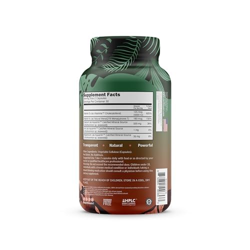EarthNutri D3 + K2 Bone & Heart Health - 72 Trace Minerals, Vitamin D3 Vitashine, MENA EarthNutri uk supplements