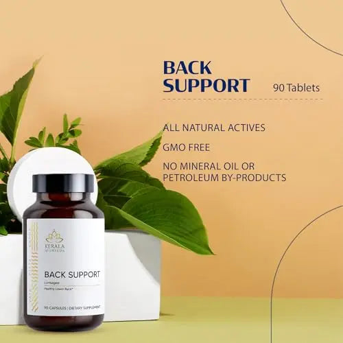 Kerala Ayurveda Back Support Herbal Capsules - Eases Occasional Discomfort of Lower Back & Supports Normal Movement of Spine, 90 Count Kerala Ayurveda uk supplements