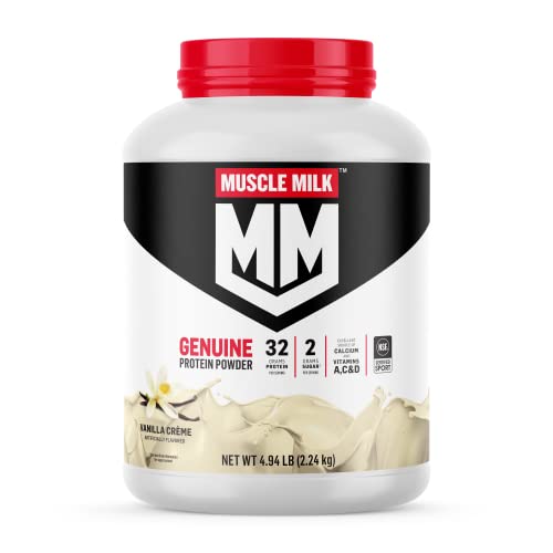 Muscle Milk Genuine Protein Powder, Vanilla Creme, 32g Protein, 5 Pound, 32 Servings Muscle Milk uk supplements