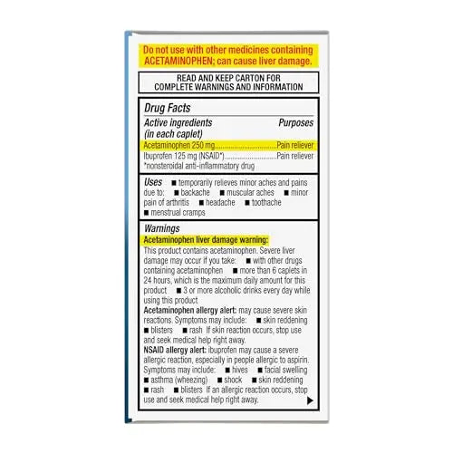 GoodSense Dual Action Acetaminophen and Ibuprofen (NSAID) Tablets, 250 mg/125 mg, Back Pain, 72 Count GoodSense uk supplements
