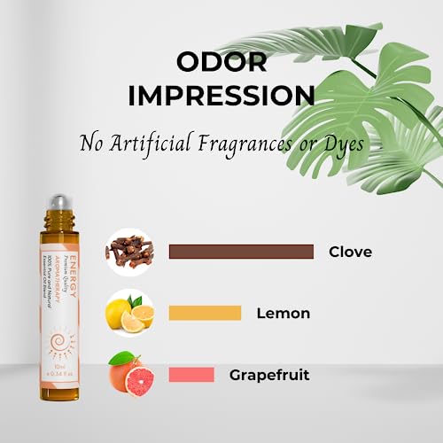 Benatu Energy Essential Oil Roll On Blend (with Clove, Lemon, Grapefruit Oil)- Travel Size Relaxing Roller benatu uk supplements