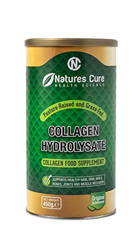 Premium Hydrolyzed Collagen Powder - Unflavored Kosher and Halal Certified Supplement for Joint Health - 450g Natures cure uk supplements