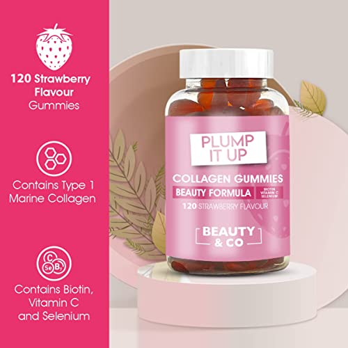Beauty & Co Collagen Gummies by - 120 Marine Collagen Gummies with Biotin, Vitamin C & Selenium (120) Beauty & Co uk supplements