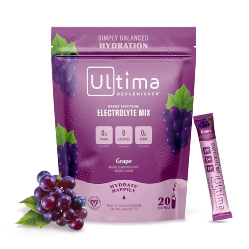Ultima Replenisher Daily Electrolyte Drink Mix – Grape, 20 Stickpacks – Hydration Packets Ultima Replenisher uk supplements