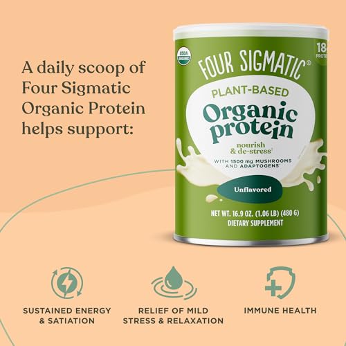 Four Sigmatic Organic Plant-Based Protein Powder Unflavored Protein with Lion’s Mane Four Sigmatic uk supplements
