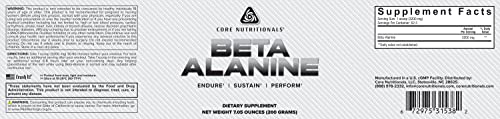 Core Nutritionals Beta Alanine, Daily Muscle Building and Recovery Supplement, 3.2 Grams Core Nutritionals uk supplements