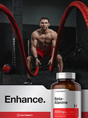 Beta Alanine Capsules | 3000mg | 180 Count | Non-GMO, Gluten Free Supplement Horbäach uk supplements