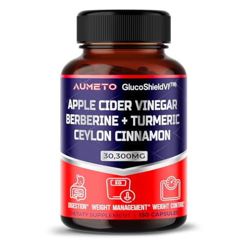 Apple Cider Vinegar 9000mg Berberin 6000mg Ceylon Cinnamon 9000mg Turmeric 6000mg AUMETO uk supplements