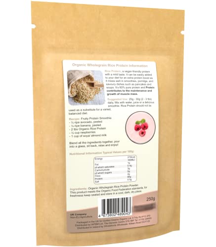 Golden Greens Organic Rice Protein Powder 250 g Golden Greens uk supplements
