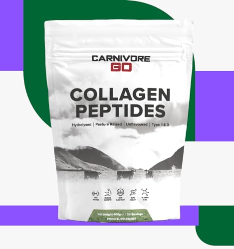 Carnivore Go Grass Fed Bovine Collagen Powder - 400g Hydrolysed Type 1 & 3 Carnivore Go uk supplements