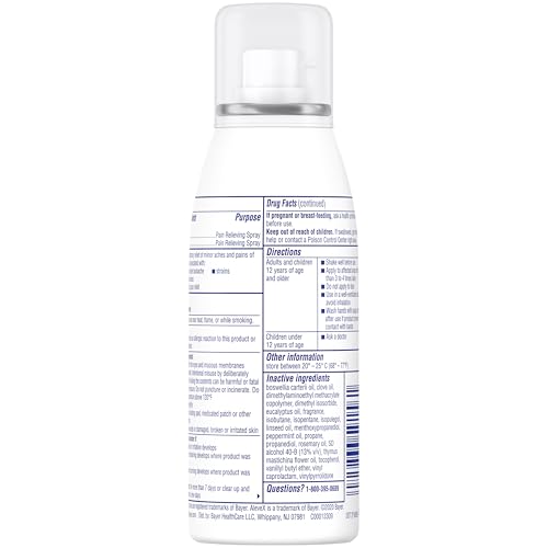 AleveX Pain Relieving Spray, Fast Acting & Fast Drying for Targeted Pain Relief, 3.2 oz Spray Aleve uk supplements