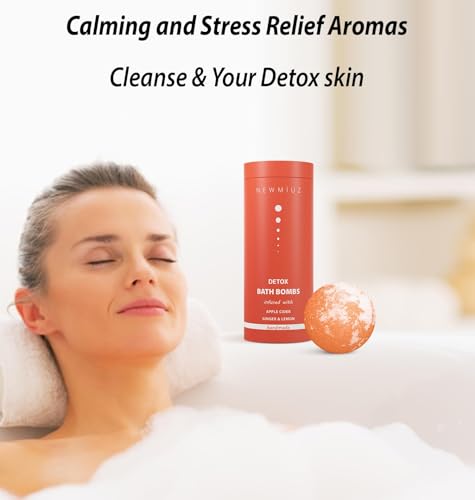 Natural Detox Fizzing Bubble Bath Bombs Apple Cider Ginger & Lemon Essential Oils Cleanse New Miuz uk supplements