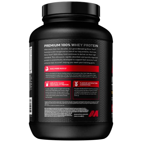 MuscleTech NitroTech 100% Whey Gold Protein Powder, Build Muscle Mass, Whey Isolate Protein Powder Muscletech uk supplements
